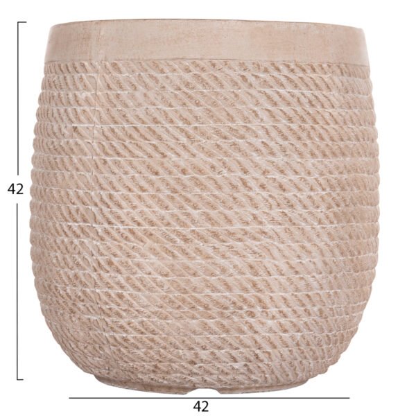 ΣΕΤ 4ΤΜΧ ΓΛΑΣΤΡΕΣ ΣΤΡΟΓΓΥΛΕΣ GARDENER HM4722 FIBERCLAY--IVORY CEMENT Φ54x54Υεκ - Image 4