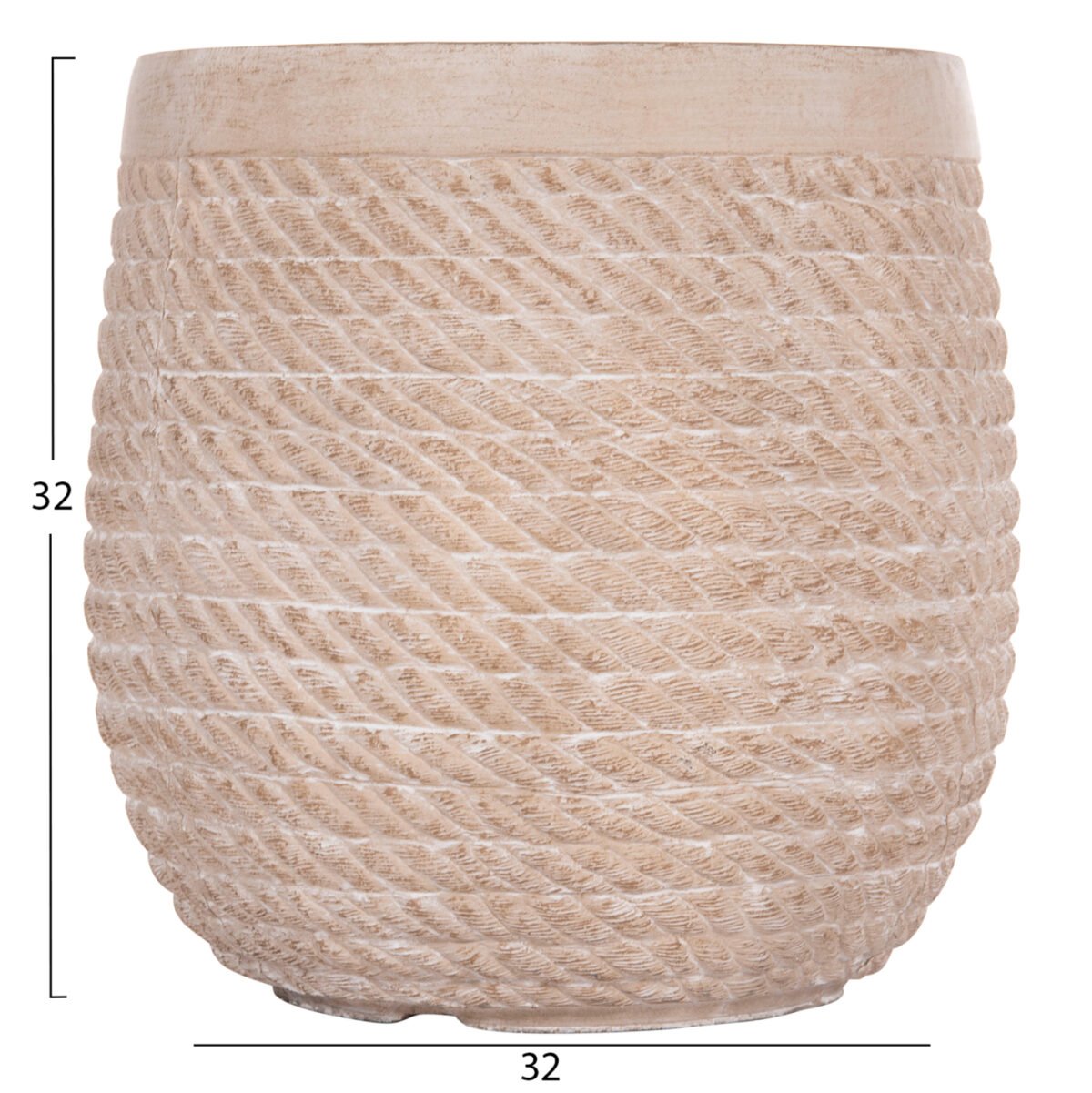 ΣΕΤ 4ΤΜΧ ΓΛΑΣΤΡΕΣ ΣΤΡΟΓΓΥΛΕΣ GARDENER HM4722 FIBERCLAY--IVORY CEMENT Φ54x54Υεκ - Image 5