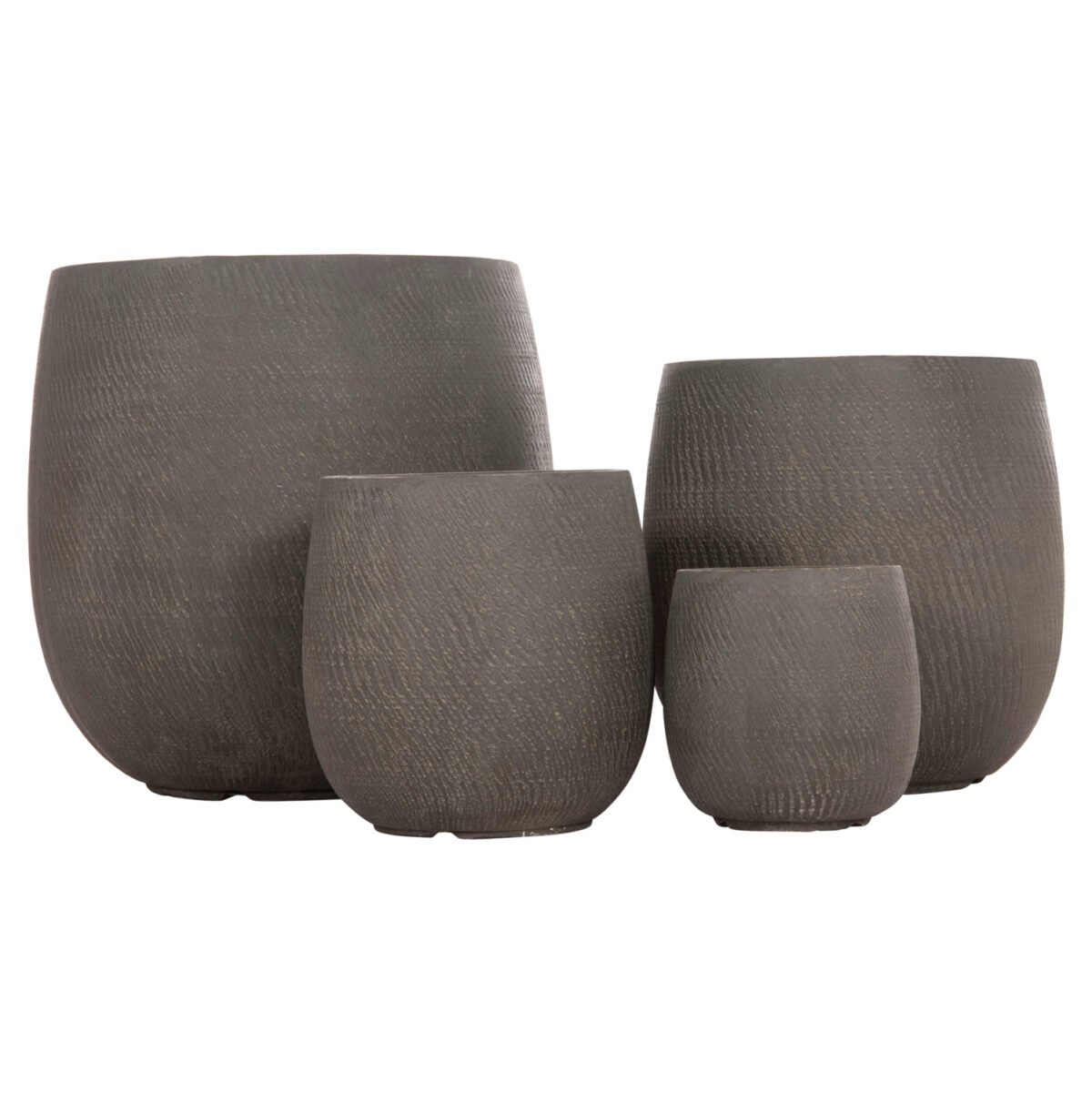 ΣΕΤ 4ΤΜΧ ΓΛΑΣΤΡΕΣ ΣΤΡΟΓΓΥΛΕΣ GARDENER HM4726 FIBERCLAY ΓΚΡΙΖΟΠΡΑΣΙΝΟ Φ52x55Υεκ - Image 2