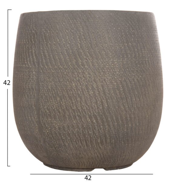 ΣΕΤ 4ΤΜΧ ΓΛΑΣΤΡΕΣ ΣΤΡΟΓΓΥΛΕΣ GARDENER HM4726 FIBERCLAY ΓΚΡΙΖΟΠΡΑΣΙΝΟ Φ52x55Υεκ - Image 4