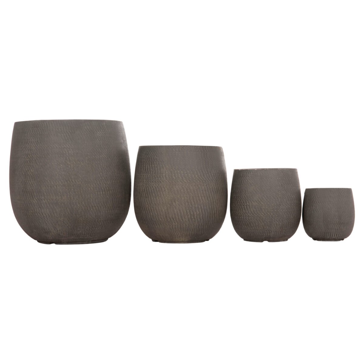 ΣΕΤ 4ΤΜΧ ΓΛΑΣΤΡΕΣ ΣΤΡΟΓΓΥΛΕΣ GARDENER HM4726 FIBERCLAY ΓΚΡΙΖΟΠΡΑΣΙΝΟ Φ52x55Υεκ - Image 7