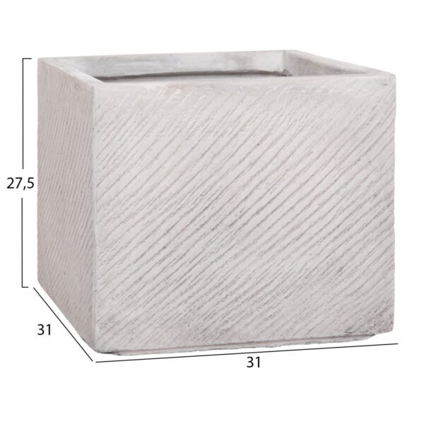 ΣΕΤ 4ΤΜΧ ΓΛΑΣΤΡΕΣ ΤΕΤΡΑΓΩΝΕΣ GARDENER HM4730 FIBERCLAY ΓΚΡΙ CEMENT 37x37x32Υεκ. - Image 4
