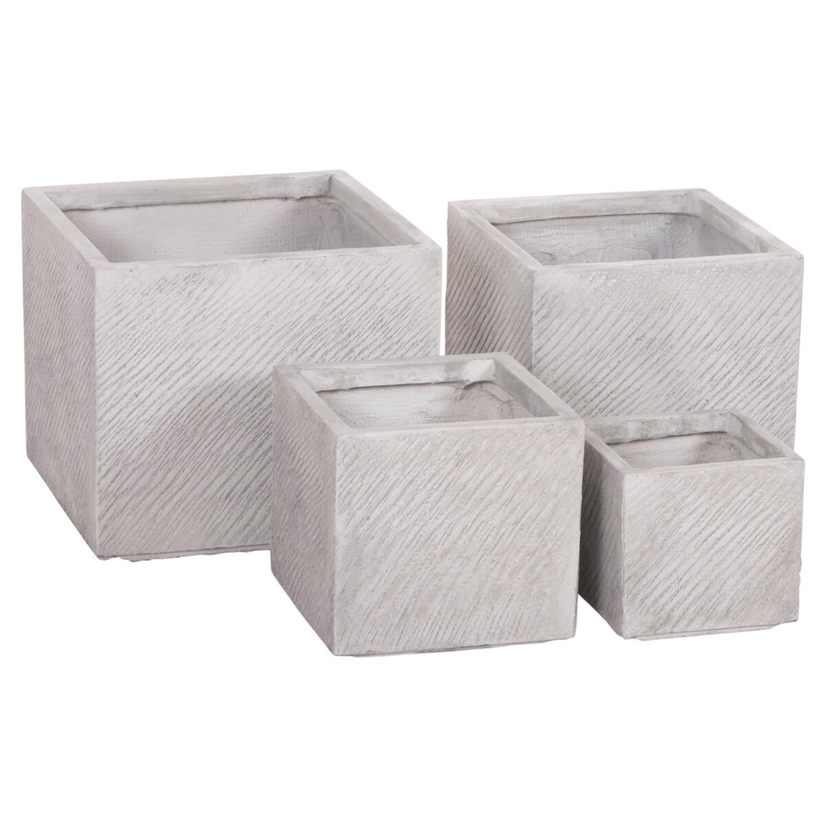 ΣΕΤ 4ΤΜΧ ΓΛΑΣΤΡΕΣ ΤΕΤΡΑΓΩΝΕΣ GARDENER HM4730 FIBERCLAY ΓΚΡΙ CEMENT 37x37x32Υεκ. - Image 7