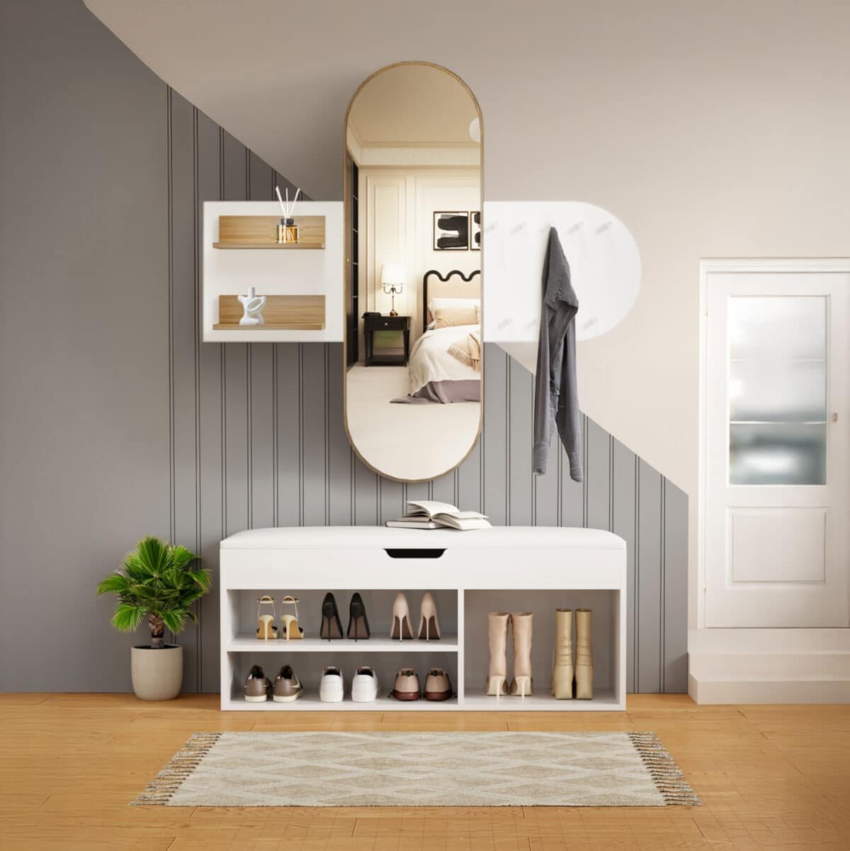 ΣΕΤ ΕΙΣΟΔΟΥ 2ΤΜΧ CHERYL HM21276.02 ΜΕΛΑΜΙΝΗ ΣΕ ΛΕΥΚΟ--SONAMA - Image 2