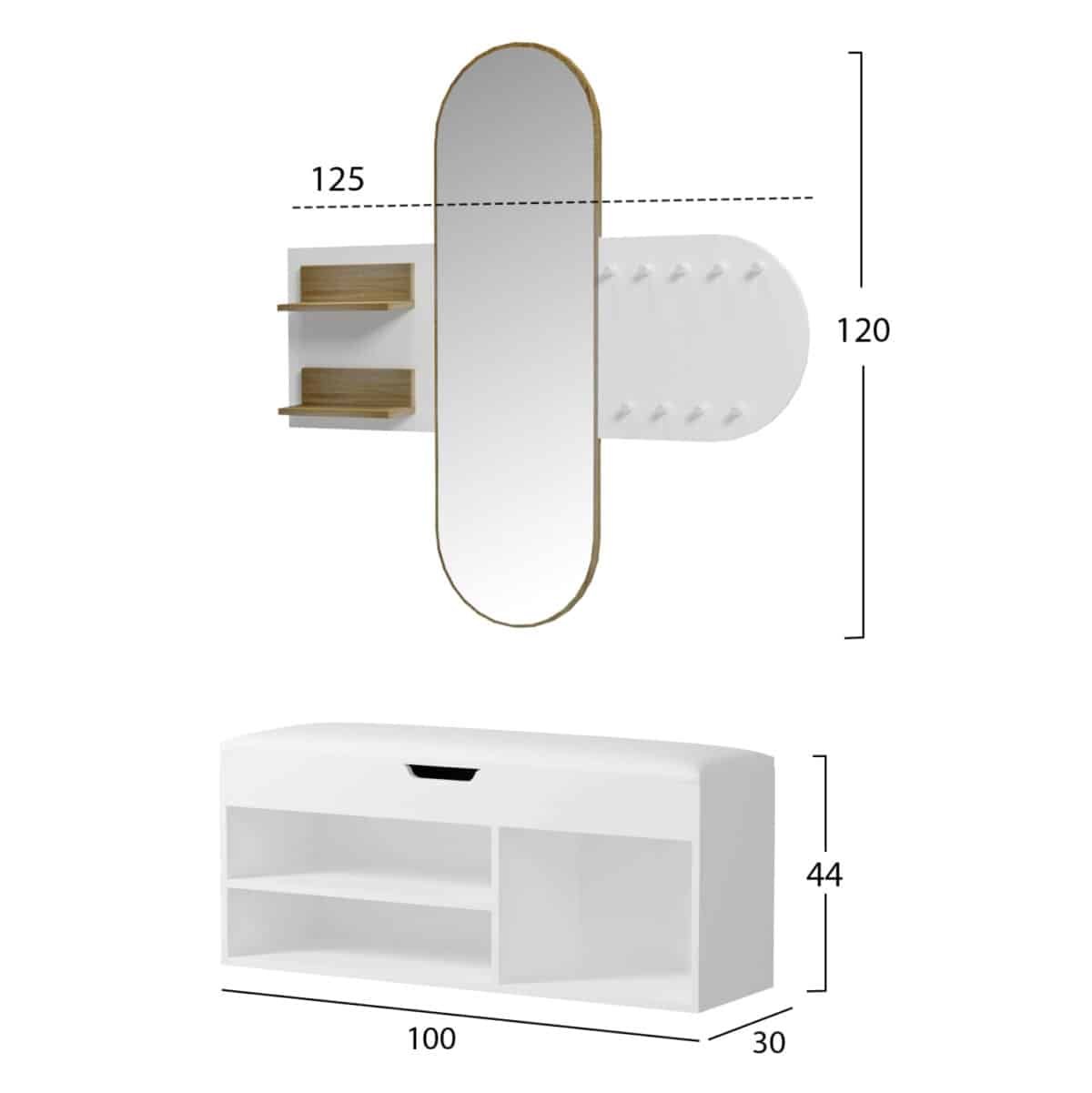 ΣΕΤ ΕΙΣΟΔΟΥ 2ΤΜΧ CHERYL HM21276.02 ΜΕΛΑΜΙΝΗ ΣΕ ΛΕΥΚΟ--SONAMA - Image 3