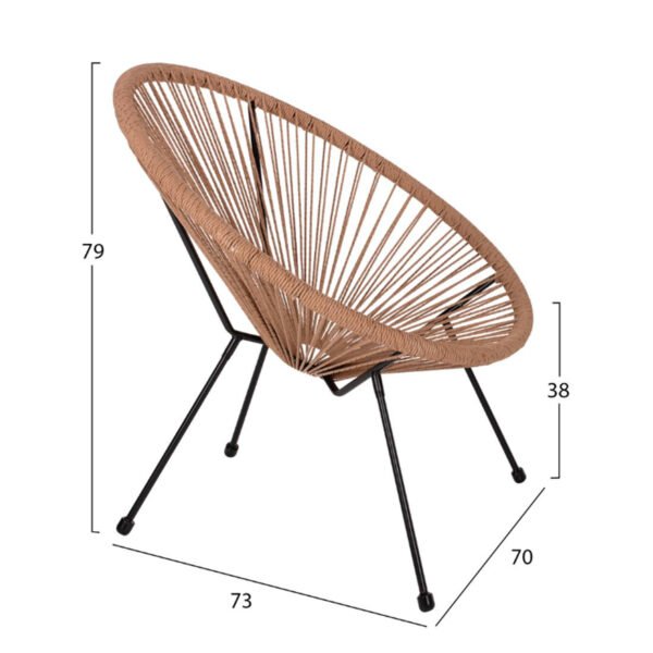 ΣΕΤ ΕΞΩΤ.ΧΩΡΟΥ 3ΤΜΧ ACAPULCO HM21111 ΤΡΑΠΕΖΙ & 2 ΠΟΛΥΘΡΟΝΕΣ ΣΕ ΜΑΥΡΟ-ΜΠΕΖ - Image 3