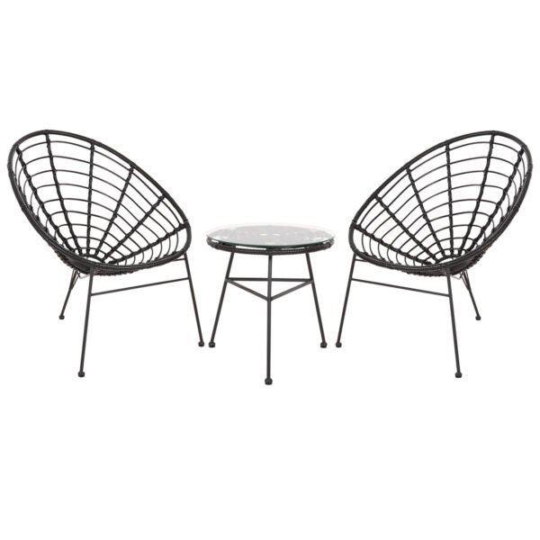 ΣΕΤ ΕΞΩΤΕΡΙΚΟΥ ΧΩΡΟΥ 3ΤΜΧ ALLEGRA HM21047.12 ΜΑΥΡΟ ΣΥΝΘ.RATTAN & ΜΕΤΑΛΛΟ