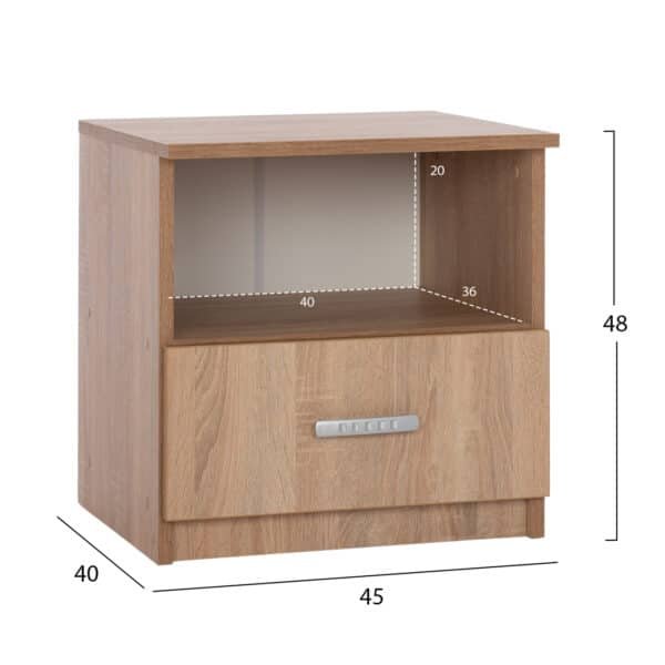 ΣΕΤ ΚΡΕΒΑΤΟΚΑΜΑΡΑΣ 5ΤΜΧ ADLER HM11758 ΜΕΛΑΜΙΝΗ SONAMA OAK-ΓΙΑ ΣΤΡΩΜΑ 160x200εκ - Image 3