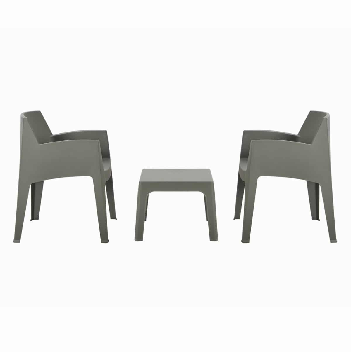 ΣΕΤ 3ΤΜΧ ΠΟΛΥΠΡΟΠΥΛΕΝΙΟΥ SLEEK HM21267.05 ΤΡΑΠΕΖΑΚΙ & 2 ΠΟΛΥΘΡΟΝΕΣ-DARK OLIVE GREEN - Image 2