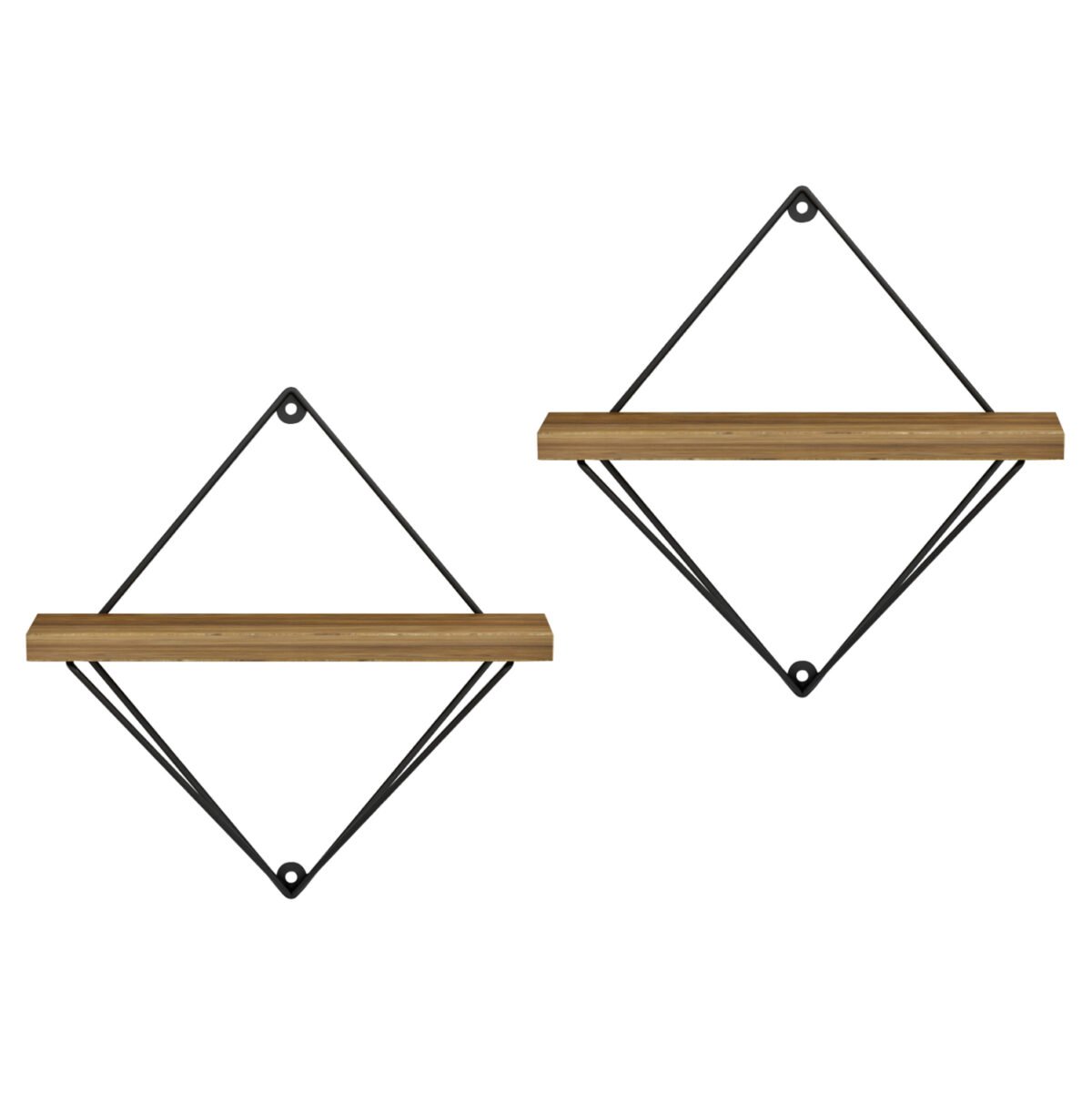 ΣΕΤ ΡΑΦΙΑ ΤΟΙΧΟΥ ZANNARD HM8929.11 ΜΕΤΑΛΛΟ ΜΑΥΡΟ-ΜΕΛΑΜΙΝΗ ΦΥΣΙΚΟ 30x14x30Υ εκ. - Image 3