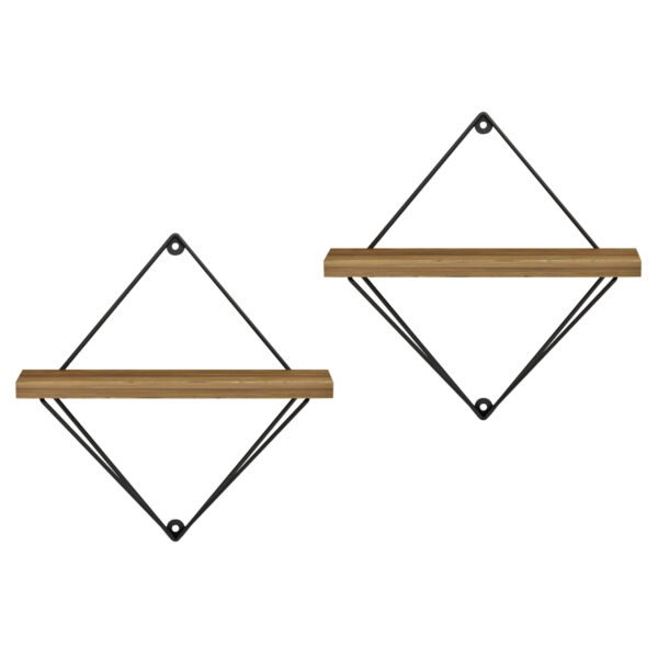 ΣΕΤ ΡΑΦΙΑ ΤΟΙΧΟΥ ZANNARD HM8929.11 ΜΕΤΑΛΛΟ ΜΑΥΡΟ-ΜΕΛΑΜΙΝΗ ΦΥΣΙΚΟ 30x14x30Υ εκ. - Image 3