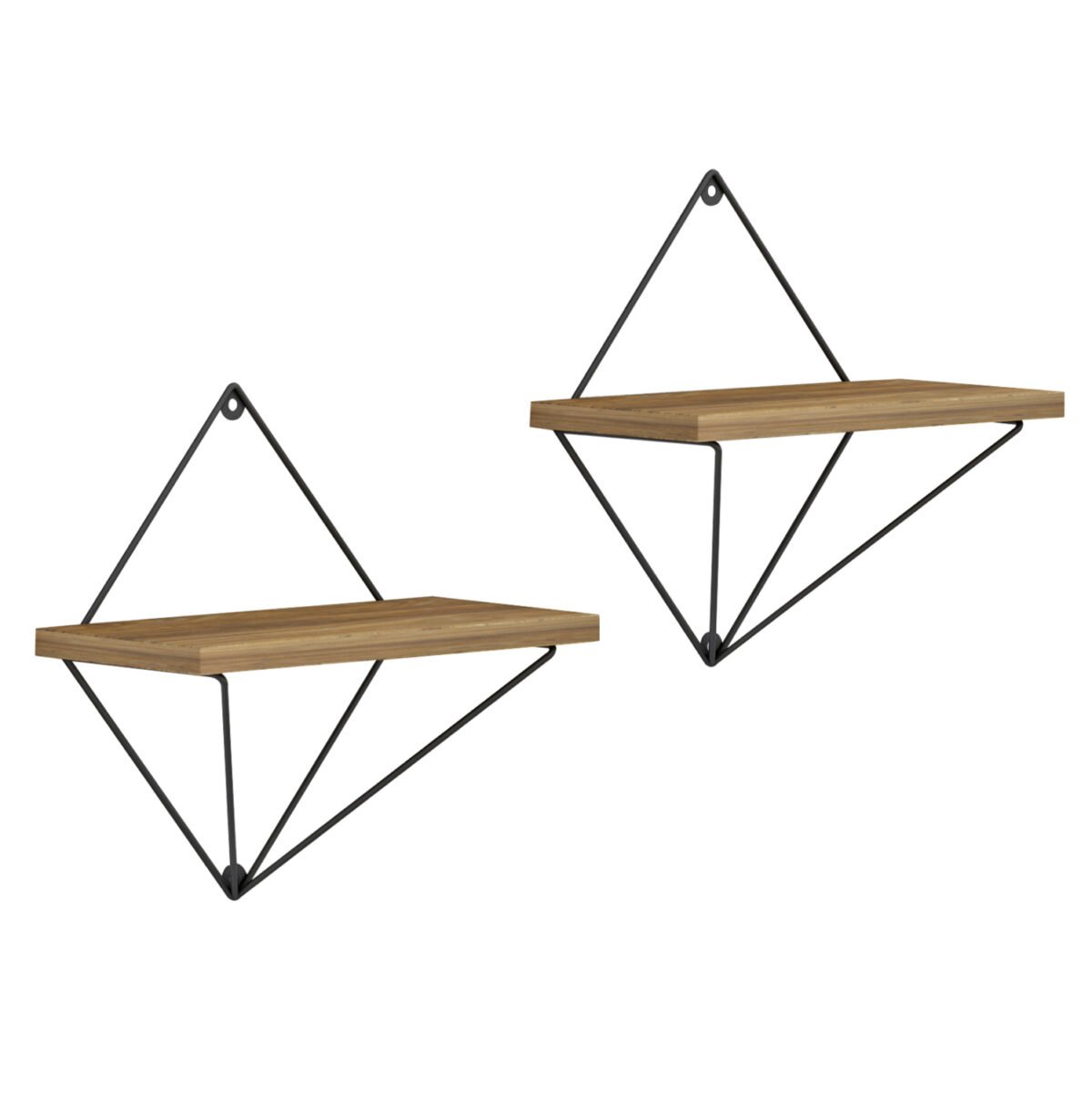 ΣΕΤ ΡΑΦΙΑ ΤΟΙΧΟΥ ZANNARD HM8929.11 ΜΕΤΑΛΛΟ ΜΑΥΡΟ-ΜΕΛΑΜΙΝΗ ΦΥΣΙΚΟ 30x14x30Υ εκ. - Image 4