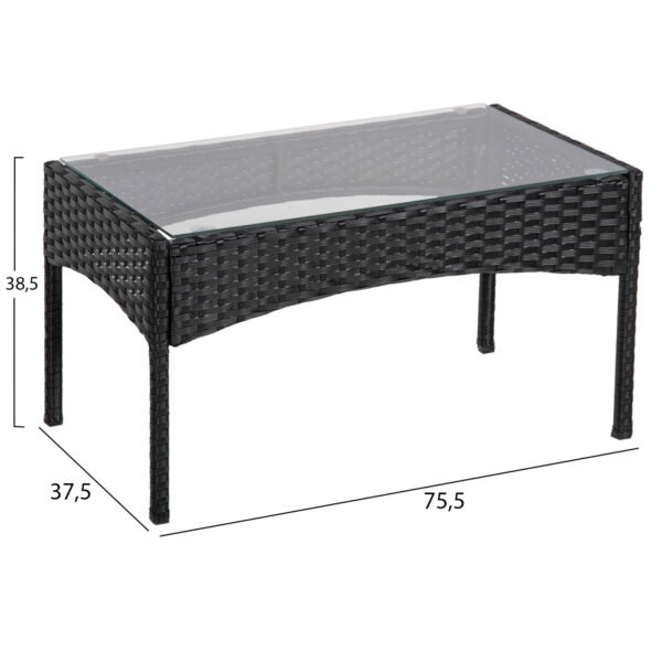 ΣΕΤ ΣΑΛΟΝΙ 4ΤΜΧ STASIA HM6089.04 ΣΥΝΘ.RATTAN ΜΑΥΡΟ-ΜΠΕΖ ΜΑΞΙΛΑΡΙΑ - Image 4