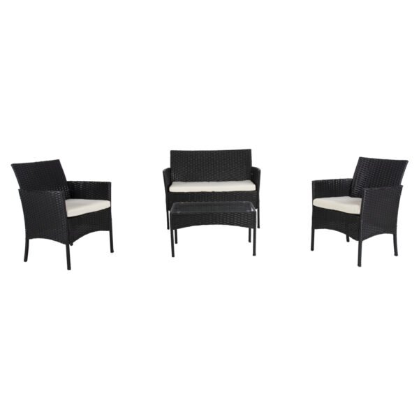 ΣΕΤ ΣΑΛΟΝΙ 4ΤΜΧ STASIA HM6089.04 ΣΥΝΘ.RATTAN ΜΑΥΡΟ-ΜΠΕΖ ΜΑΞΙΛΑΡΙΑ - Image 6