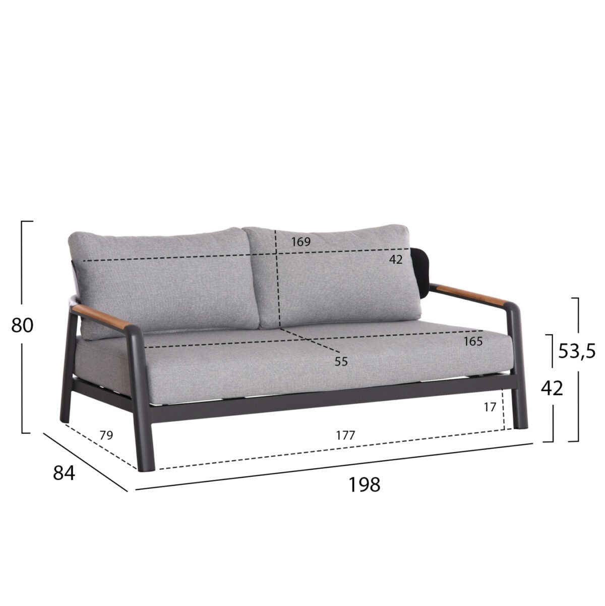 ΣΕΤ ΣΑΛΟΝΙ ΕΞ.ΧΩΡΟΥ 4ΤΜΧ ELARA ΗΜ6195.01 ΓΚΡΙ ΑΛΟΥΜΙΝΙΟ & OLEFIN-TEAK ΦΥΣΙΚΟ - Image 2