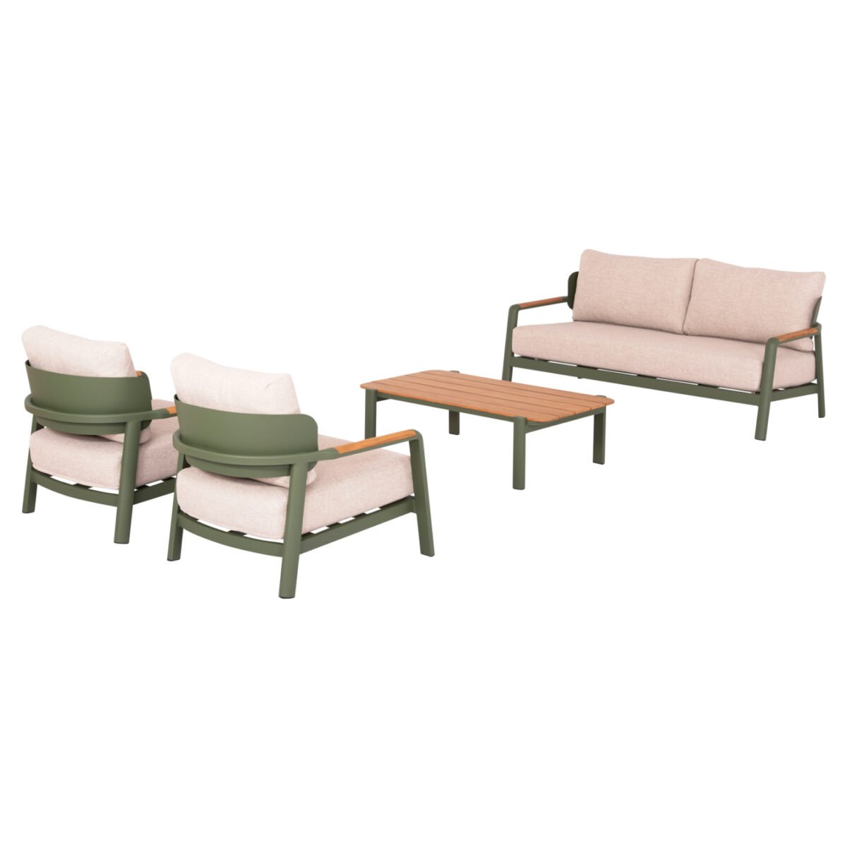 ΣΕΤ ΣΑΛΟΝΙ ΕΞ.ΧΩΡΟΥ 4ΤΜΧ ELARA HM6195.06 ΠΡΑΣΙΝΟ ΑΛΟΥΜΙΝΙΟ-ΜΠΕΖ OLEFIN-TEAK ΦΥΣΙΚΟ - Image 6