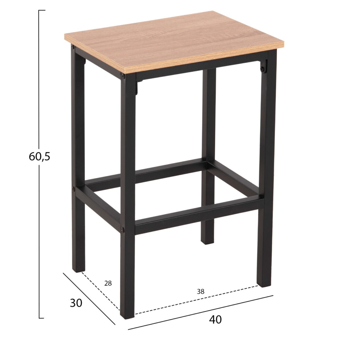 ΣΕΤ ΤΡΑΠΕΖΑΡΙΑ ΜΠΑΡ 5ΤΜΧ BOXY HM9882.01 ΜΑΥΡΟ ΜΕΤΑΛΛΟ-ΜΕΛΑΜΙΝΗ ΣΕ SONAMA - Image 2
