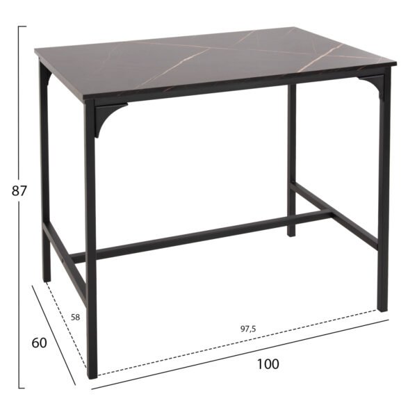 ΣΕΤ ΤΡΑΠΕΖΑΡΙΑ ΜΠΑΡ 5ΤΜΧ BOXY HM9882.13 ΜΑΥΡΟ ΜΕΤΑΛΛΟ-ΜΕΛΑΜΙΝΗ ΜΑΥΡΟ ΜΑΡΜΑΡΟ - Image 3
