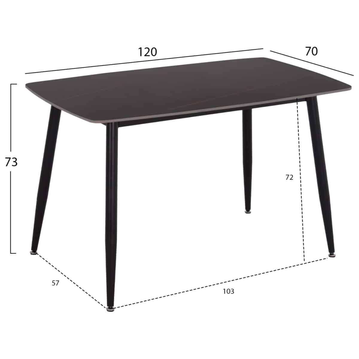 ΣΕΤ ΤΡΑΠΕΖΑΡΙΑΣ 5ΤΜΧ RAVEN HM21067.02 ΚΕΡΑΜΙΚΟ TOP ΜΑΥΡΟ ΜΑΡΜΑΡΟ--ΜΕΤΑΛΛΟ - Image 2