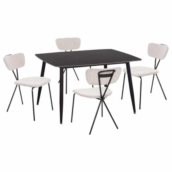 ΣΕΤ ΤΡΑΠΕΖΑΡΙΑΣ 5ΤΜΧ RAVEN HM21067.02 ΚΕΡΑΜΙΚΟ TOP ΜΑΥΡΟ ΜΑΡΜΑΡΟ--ΜΕΤΑΛΛΟ