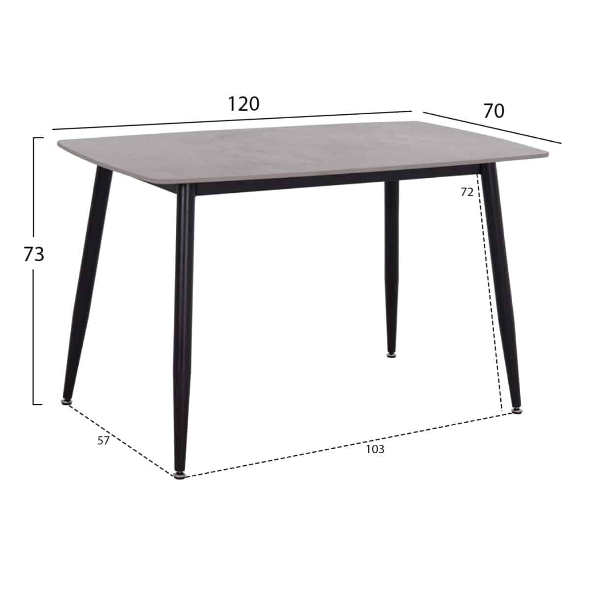 ΣΕΤ ΤΡΑΠΕΖΑΡΙΑΣ 5ΤΜΧ RAVEN HM21068.03 ΚΕΡΑΜΙΚΟ TOP ΓΚΡΙ ΜΑΡΜΑΡΟ--ΓΚΡΙ ΥΦΑΣΜΑ - Image 2