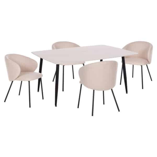 ΣΕΤ ΤΡΑΠΕΖΑΡΙΑΣ 5ΤΜΧ RAVEN HM21069.01 ΚΕΡΑΜΙΚΟ TOP ΛΕΥΚΟ ΜΑΡΜΑΡΟ & 4 ΚΑΡΕΚΛΕΣ