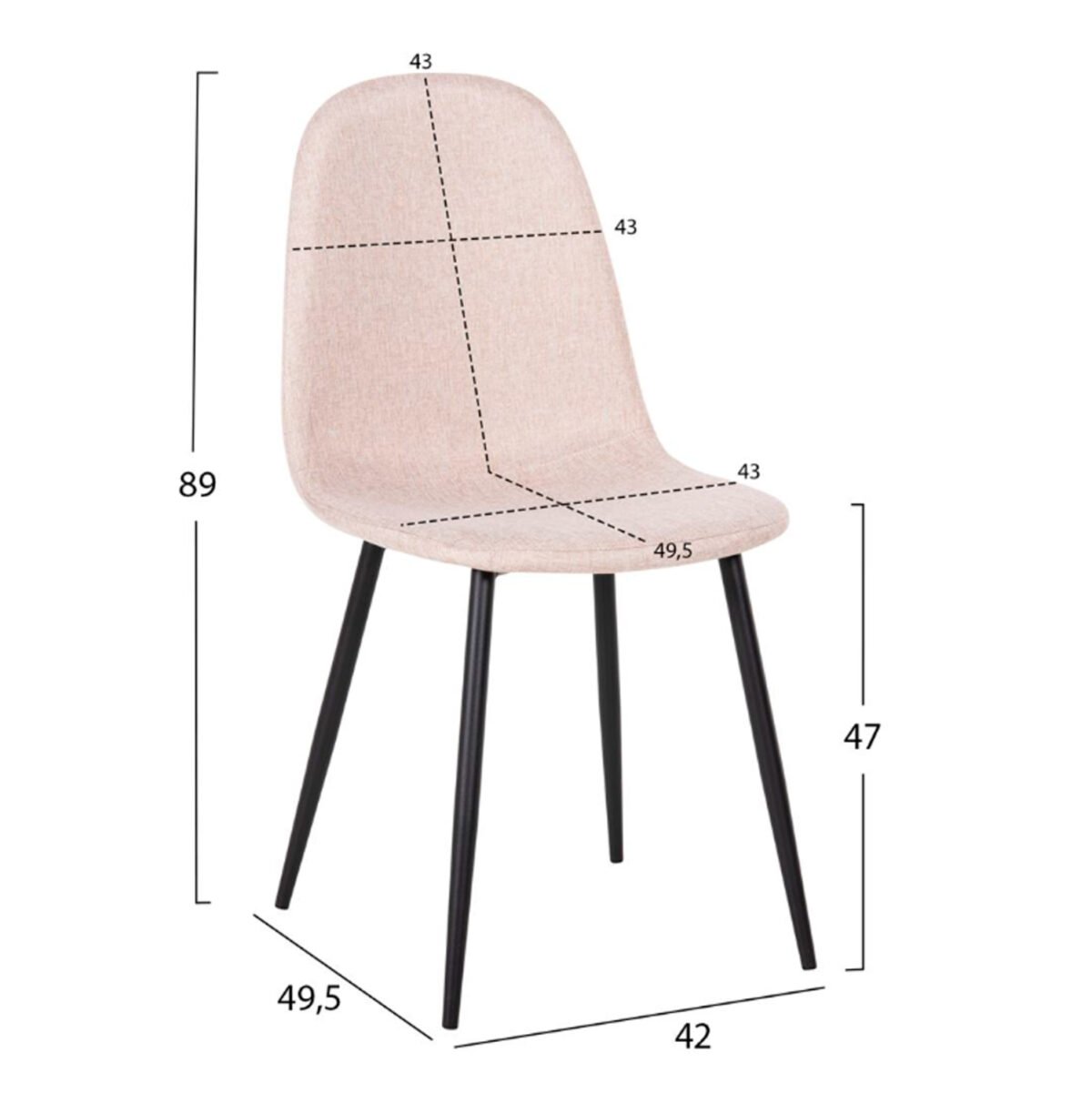 ΣΕΤ ΤΡΑΠΕΖΑΡΙΑΣ 5ΤΜΧ PANYA HM21114 ΤΡΑΠΕΖΙ & 4 ΚΑΡΕΚΛΕΣ ΥΦΑΣΜΑ ΜΠΕΖ - Image 3