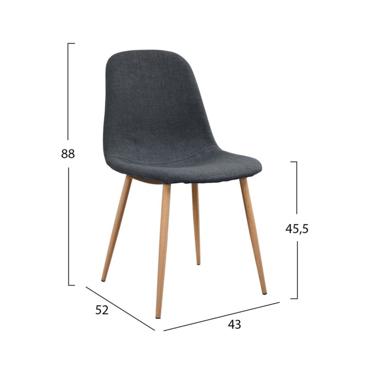 ΣΕΤ ΤΡΑΠΕΖΑΡΙΑΣ 5ΤΜΧ KELVIN HM21116 ΤΡΑΠΕΖΙ ΜΕ ΚΑΡΕΚΛΕΣ ΜΕΤΑΛΛΙΚΕΣ ΜΕ ΥΦΑΣΜΑ - Image 2