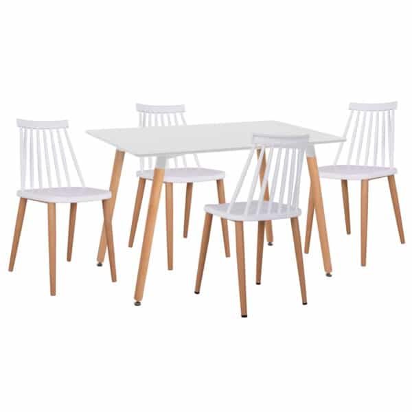 ΣΕΤ ΤΡΑΠΕΖΑΡΙΑΣ 5ΤΜΧ MINIMAL HM21172 MDF TOP ΣΕ ΛΕΥΚΟ-ΣΚΕΛΕΤΟΣ ΣΕ ΦΥΣΙΚΟ ΞΥΛΟΥ