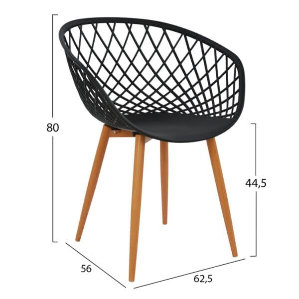 ΣΕΤ ΤΡΑΠΕΖΑΡΙΑΣ 5ΤΜΧ ARIADNE HM21174 MDF TOP & ΠΟΛΥΠΡΟΠΥΛΕΝΙΟ ΣΕ ΜΑΥΡΟ - Image 3