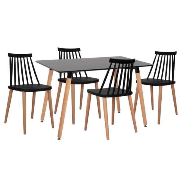 ΣΕΤ ΤΡΑΠΕΖΑΡΙΑΣ 5ΤΜΧ MINIMAL HM21178 MDF TOP ΣΕ ΜΑΥΡΟ-ΣΚΕΛΕΤΟΣ ΣΕ ΦΥΣΙΚΟ ΞΥΛΟΥ