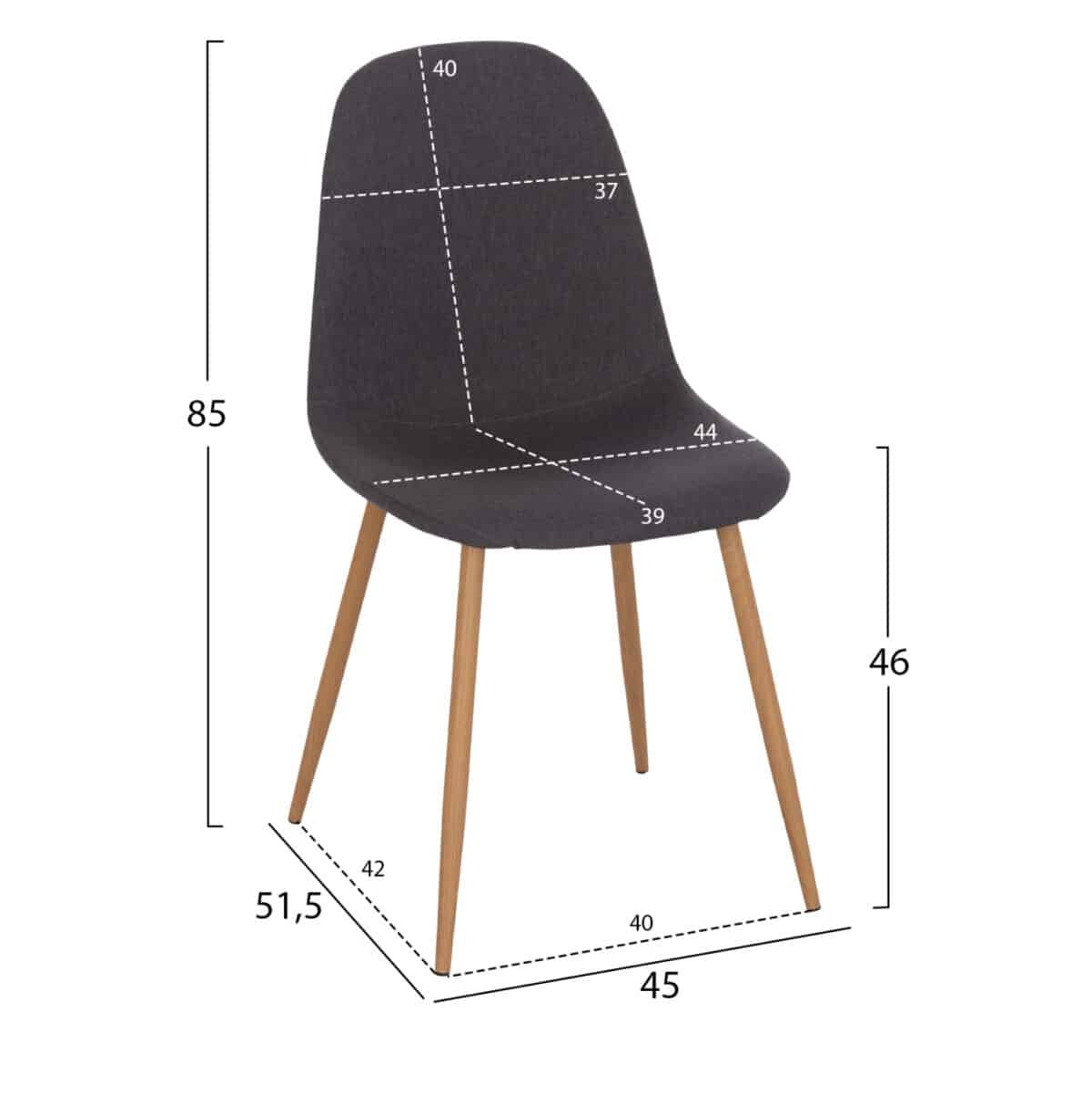 ΣΕΤ ΤΡΑΠΕΖΑΡΙΑΣ 5ΤΜΧ MINARDO HM21179 MDF TOP ΣΕ ΜΑΥΡΟ--ΣΚΟΥΡΟ ΓΚΡΙ ΥΦΑΣΜΑ - Image 3