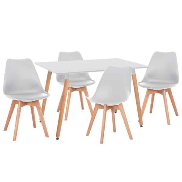 ΣΕΤ ΤΡΑΠΕΖΑΡΙΑΣ 5ΤΜΧ VEGAS HM21184 MDF TOP ΣΕ ΛΕΥΚΟ--ΠΟΔΙΑ ΟΞΙΑΣ