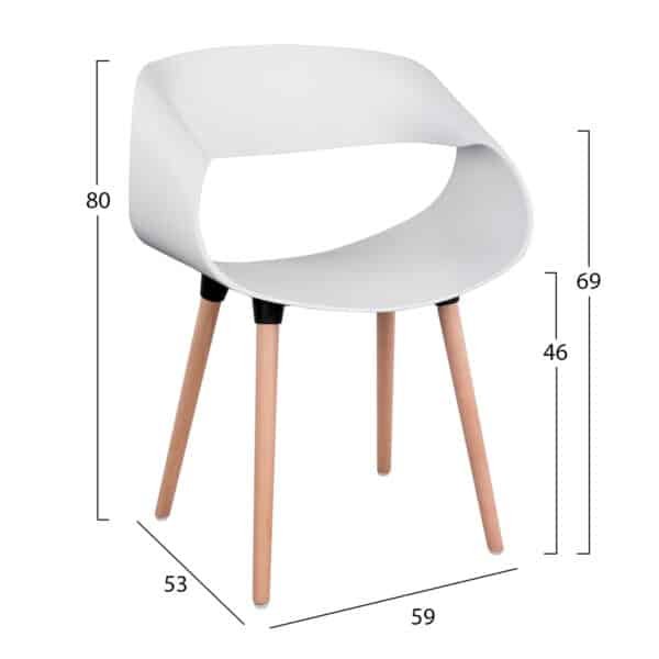 ΣΕΤ ΤΡΑΠΕΖΑΡΙΑΣ 5ΤΜΧ MAGGIE HM21186 MDF TOP & ΠΟΛΥΠΡΟΠΥΛΕΝΙΟ ΣΕ ΛΕΥΚΟ ΧΡΩΜΑ - Image 3