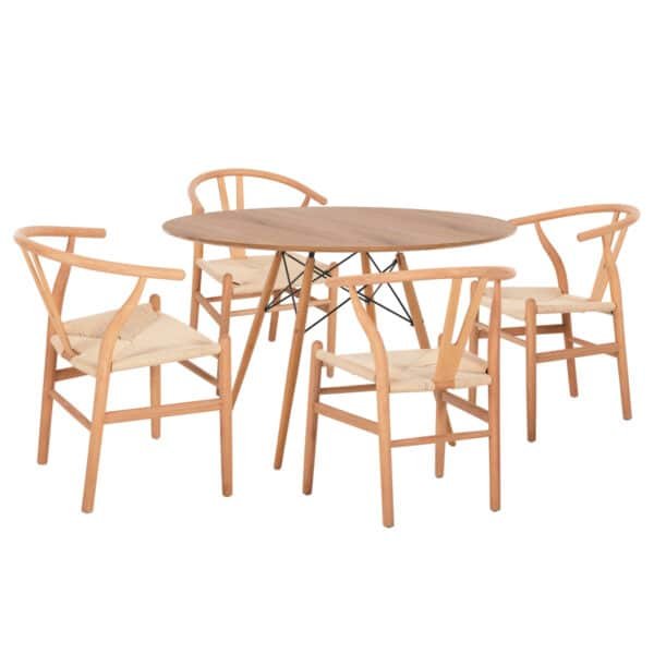 ΣΕΤ ΤΡΑΠΕΖΑΡΙΑΣ 5ΤΜΧ BRAVE HM21188 ΜΕ 4 ΚΑΡΕΚΛΕΣ & ΣΤΡΟΓΓΥΛΟ ΤΡΑΠΕΖΙ