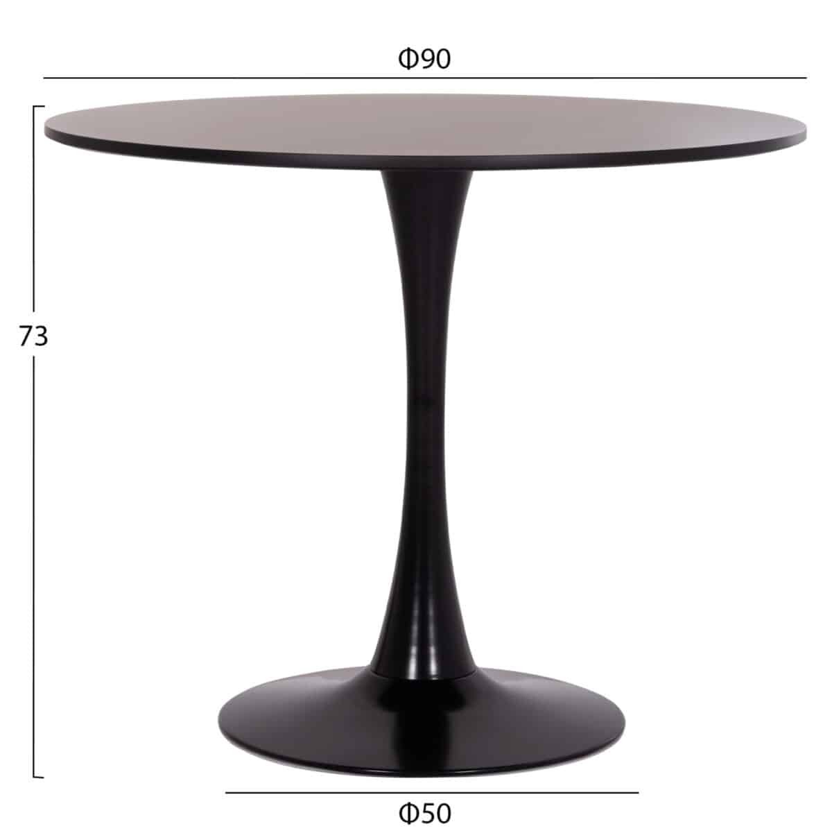 ΣΕΤ ΤΡΑΠΕΖΑΡΙΑΣ 5ΤΜΧ BROLIN HM21191 MDF TOP-ΜΕΤΑΛΛΙΚΑ ΠΟΔΙΑ-ΒΕΛΟΥΔΟ--ΜΑΥΡΟ - Image 2