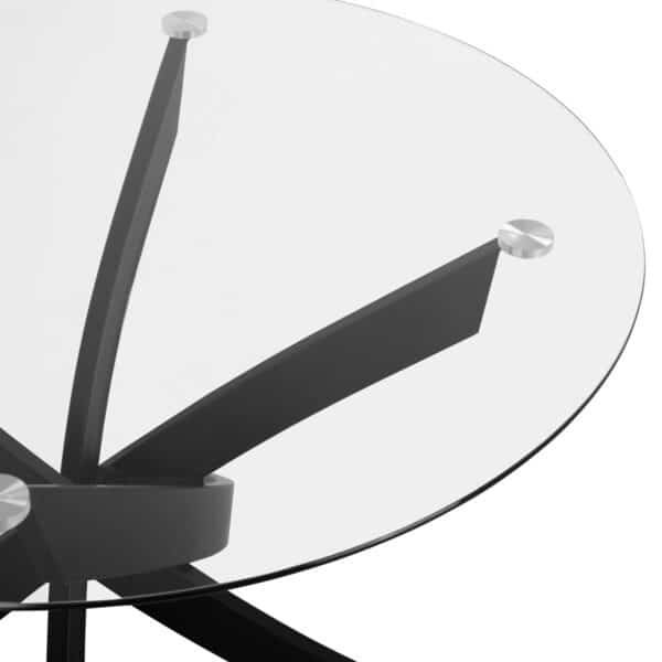 ΣΕΤ ΤΡΑΠΕΖΑΡΙΑΣ 5ΤΜΧ LADY HM21199.01 ΓΥΑΛΙ--ΜΕΤΑΛΛΟ ΣΕ ΜΑΥΡΟ & ΒΕΛΟΥΔΟ ΓΚΡΙ - Image 4