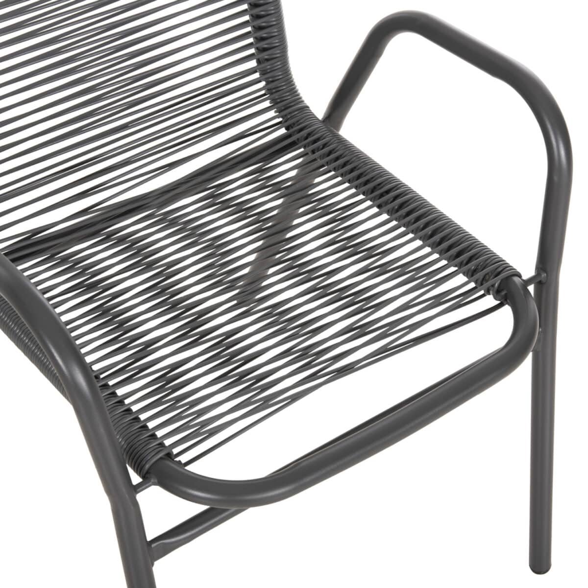 ΣΕΤ ΤΡΑΠΕΖΑΡΙΑΣ 5ΤΜΧ AVRIL HM21221 ΚΑΡΕΚΛΕΣ ΜΕΤΑΛΛΙΚΕΣ & ΤΡΑΠΕΖΙ 110x60 ΓΚΡΙ - Image 4