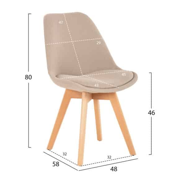 ΣΕΤ ΤΡΑΠΕΖΑΡΙΑΣ 5ΤΜΧ MORGAN HM21269.02 ΤΡΑΠΕΖΙ & 4 ΚΑΡΕΚΛΕΣ - ΜΠΕΖ ΥΦΑΣΜΑ - Image 3