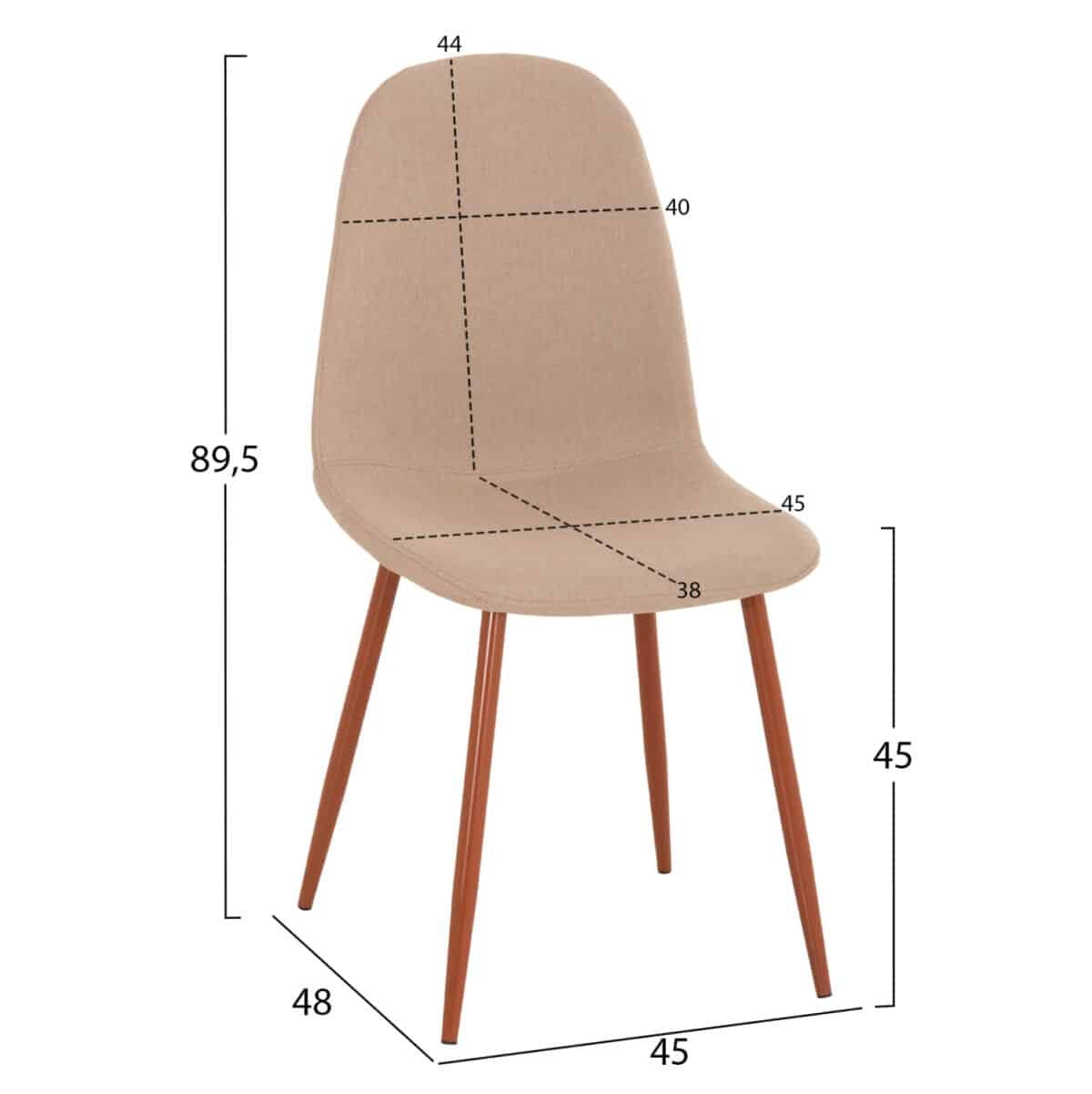 ΣΕΤ ΤΡΑΠΕΖΑΡΙΑΣ 5ΤΜΧ LEOMOR HM21270.01 ΤΡΑΠΕΖΙ & 4 ΚΑΡΕΚΛΕΣ - ΜΠΕΖ ΥΦΑΣΜΑ - Image 3