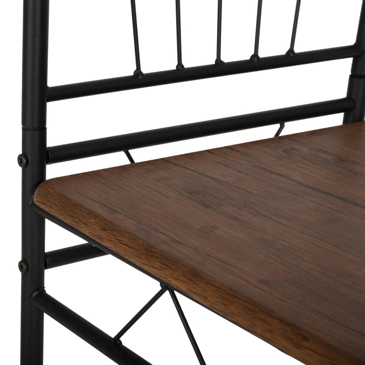 ΣΕΤ ΤΡΑΠΕΖΑΡΙΑΣ 5ΤΜΧ PEARY HM9416.11 ΜΕΤΑΛΛΟ ΜΑΥΡΟ-MDF ΚΑΡΥΔΙ 110x60x74Yεκ. - Image 6