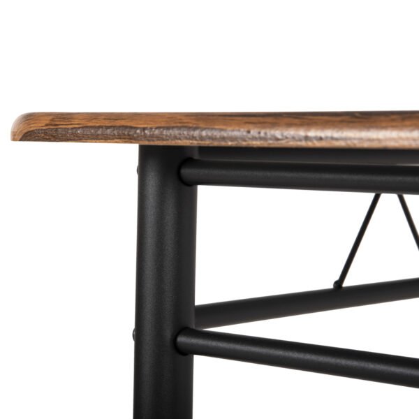 ΣΕΤ ΤΡΑΠΕΖΑΡΙΑΣ 5ΤΜΧ PEARY HM9416.11 ΜΕΤΑΛΛΟ ΜΑΥΡΟ-MDF ΚΑΡΥΔΙ 110x60x74Yεκ. - Image 8