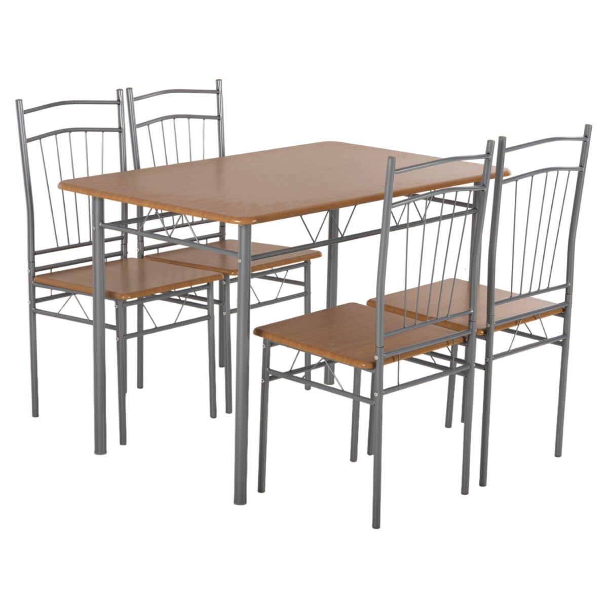 ΣΕΤ ΤΡΑΠΕΖΑΡΙΑΣ 5ΤΜΧ PEARY HM9416.12 ΜΕΤΑΛΛΟ ΑΣΗΜΙ-MDF ΣΟΝΑΜΑ 110x60x74Yεκ. - Image 5