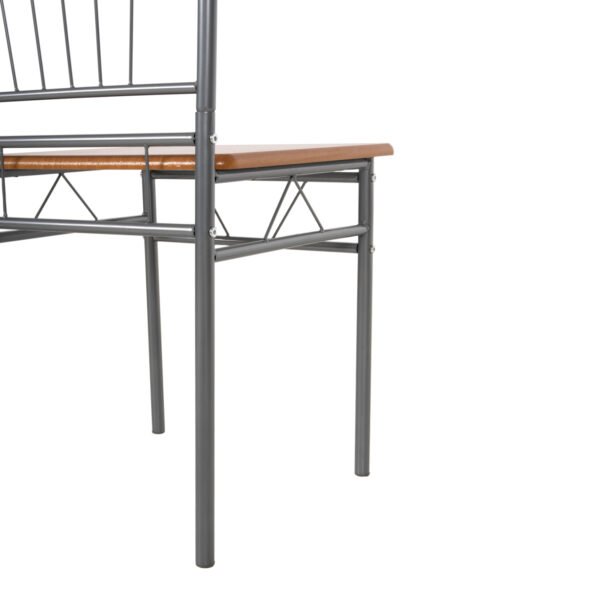 ΣΕΤ ΤΡΑΠΕΖΑΡΙΑΣ 5ΤΜΧ PEARY HM9416.12 ΜΕΤΑΛΛΟ ΑΣΗΜΙ-MDF ΣΟΝΑΜΑ 110x60x74Yεκ. - Image 7