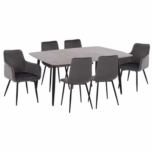 ΣΕΤ ΤΡΑΠΕΖΑΡΙΑΣ 7ΤΜΧ RAVEN HM21070.03 ΚΕΡΑΜΙΚΟ TOP--4 ΚΑΡΕΚΛΕΣ & 2 ΠΟΛΥΘΡΟΝΕΣ ΓΚΡΙ