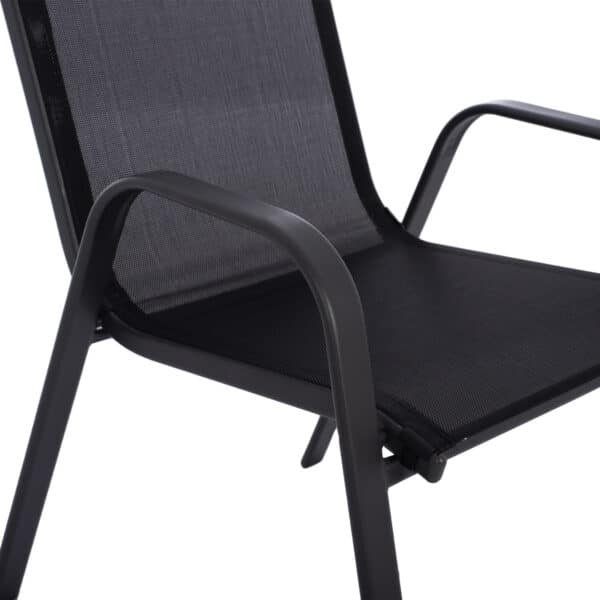 ΣΕΤ ΤΡΑΠΕΖΑΡΙΑΣ 5ΤΜΧ HM5193.13 ΜΕΤΑΛΛΙΚO ΜΕ 4 ΚΑΡΕΚΛΕΣ & ΤΡΑΠΕΖΙ 110x60 ΜΑΥΡΟ - Image 6