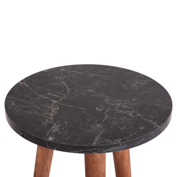 ΣΕΤ ΤΡΑΠΕΖΙ ΣΑΛΟΝΙΟΥ & 3 ΒΟΗΘ.ΤΡΑΠΕΖΙΑ VITAL HM18180.02 ΜΕΛΑΜΙΝΗ ΜΑΥΡΟ ΜΑΡΜΑΡΟ-ΚΑΡΥΔΙ ΠΟΔΙΑ - Image 6