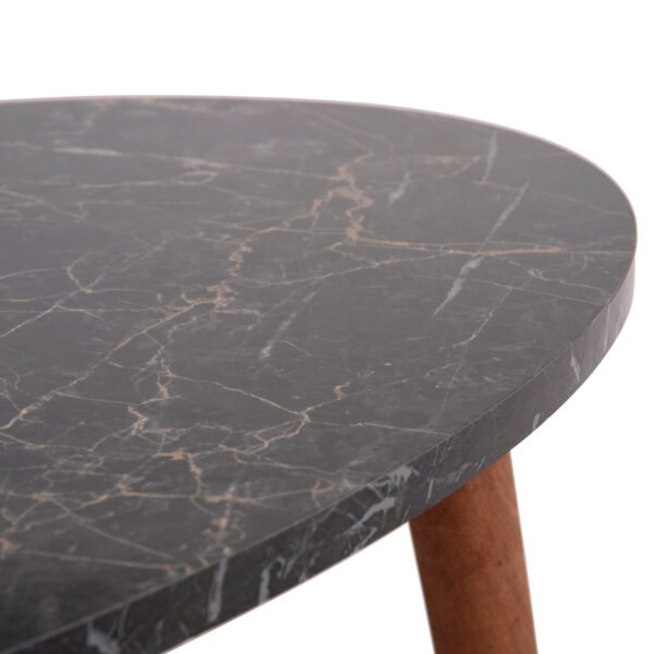 ΣΕΤ ΤΡΑΠΕΖΙ ΣΑΛΟΝΙΟΥ & 3 ΒΟΗΘ.ΤΡΑΠΕΖΙΑ VITAL HM18180.02 ΜΕΛΑΜΙΝΗ ΜΑΥΡΟ ΜΑΡΜΑΡΟ-ΚΑΡΥΔΙ ΠΟΔΙΑ - Image 7