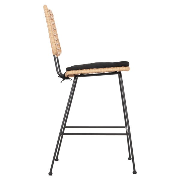 ΣΚΑΜΠΟ ΜΕΣ.ΥΨΟΥΣ ALLEGRA HM5644.11 ΜΕΤΑΛΛΟ&ΜΑΞΙΛΑΡΙ ΜΑΥΡΟ-WICKER ΜΠΕΖ 53x56x107Υεκ. - Image 4