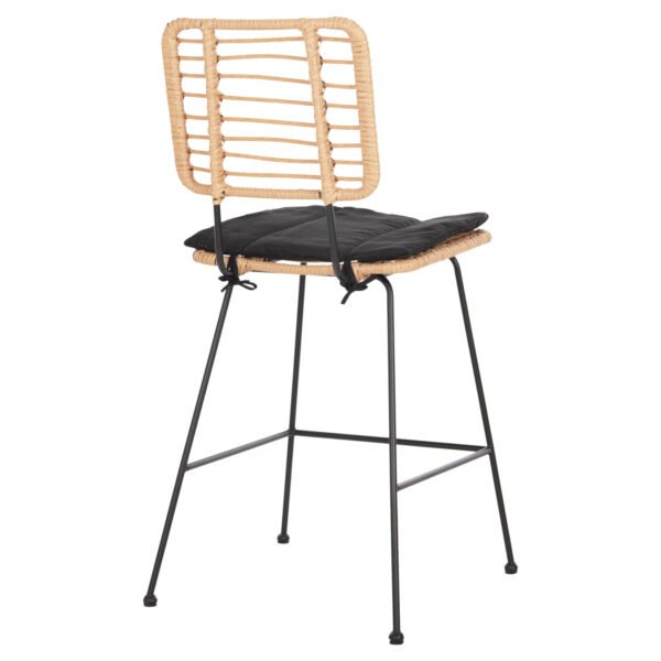 ΣΚΑΜΠΟ ΜΕΣ.ΥΨΟΥΣ ALLEGRA HM5644.11 ΜΕΤΑΛΛΟ&ΜΑΞΙΛΑΡΙ ΜΑΥΡΟ-WICKER ΜΠΕΖ 53x56x107Υεκ. - Image 5